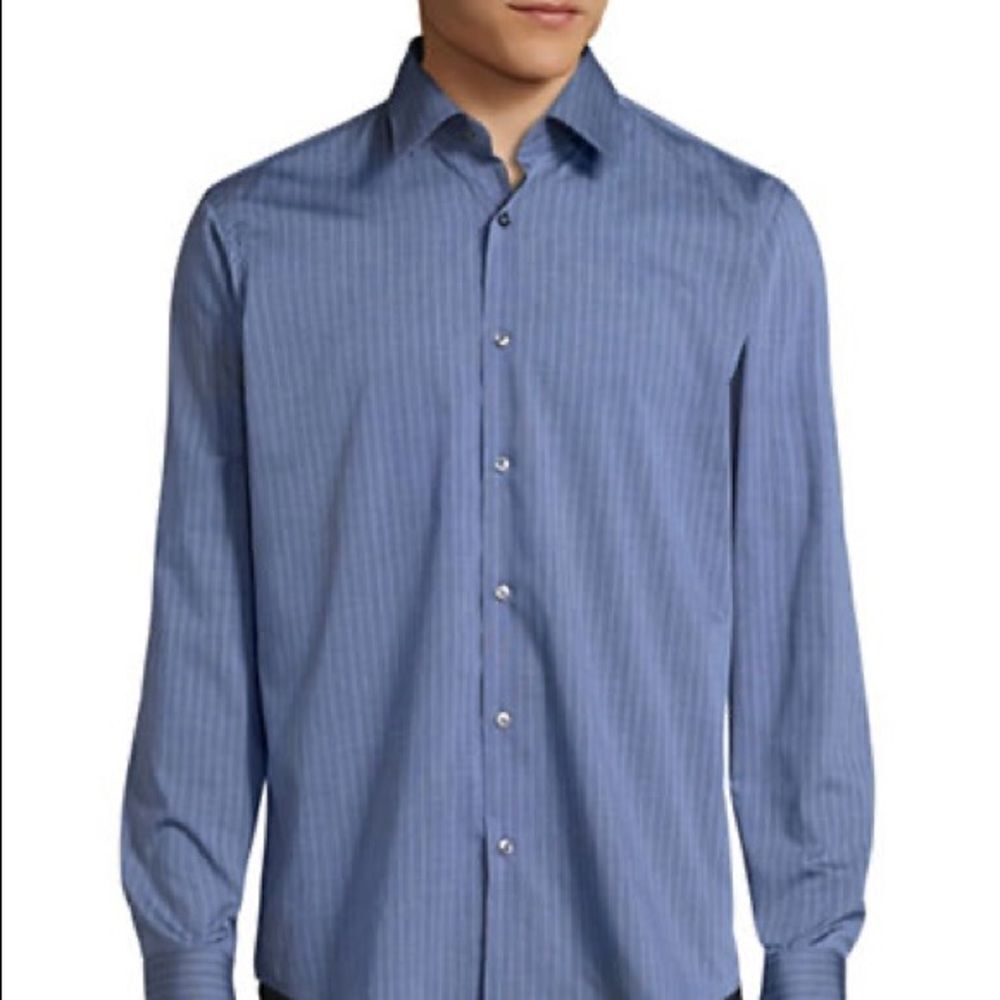 Hugo C-Enzo Striped Shirt-BLUE-EU 39/US 15.5